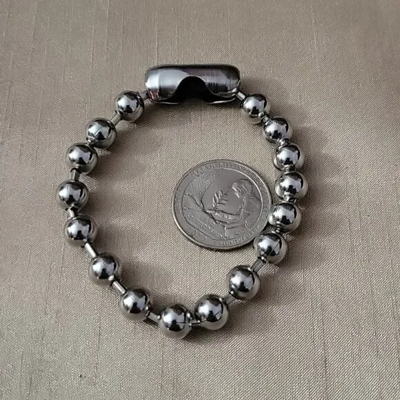 8mm chunky ball chain silver stainless steel bracelet - Picture 3 of 3